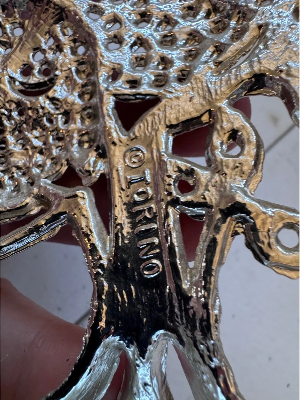 Vintage Torino Silver Tone Owl Family Tree Figurine Openwork Metal Sculpture
